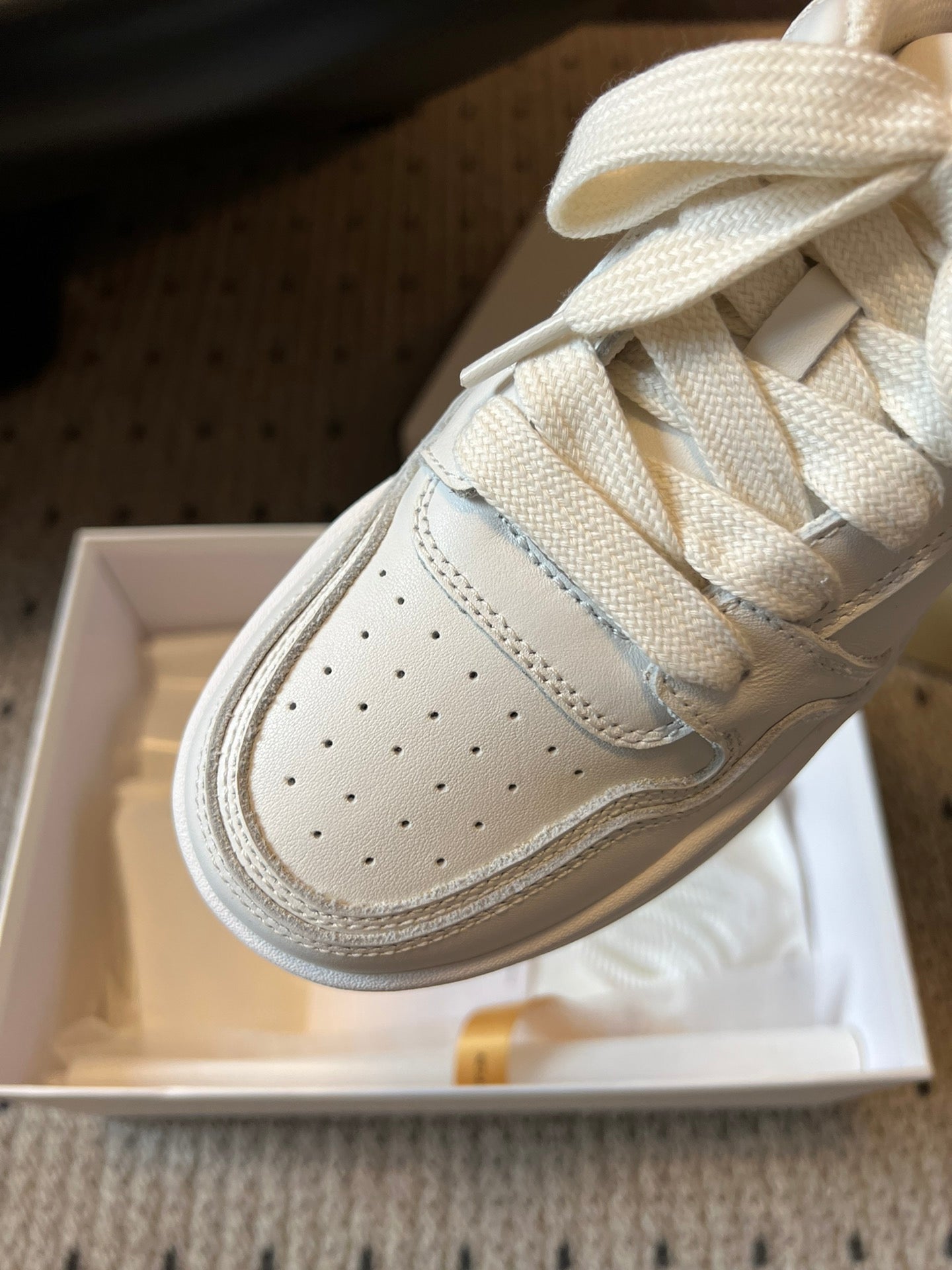 The Row 2025 Smiley Face Sneaker White Cowhide 561652