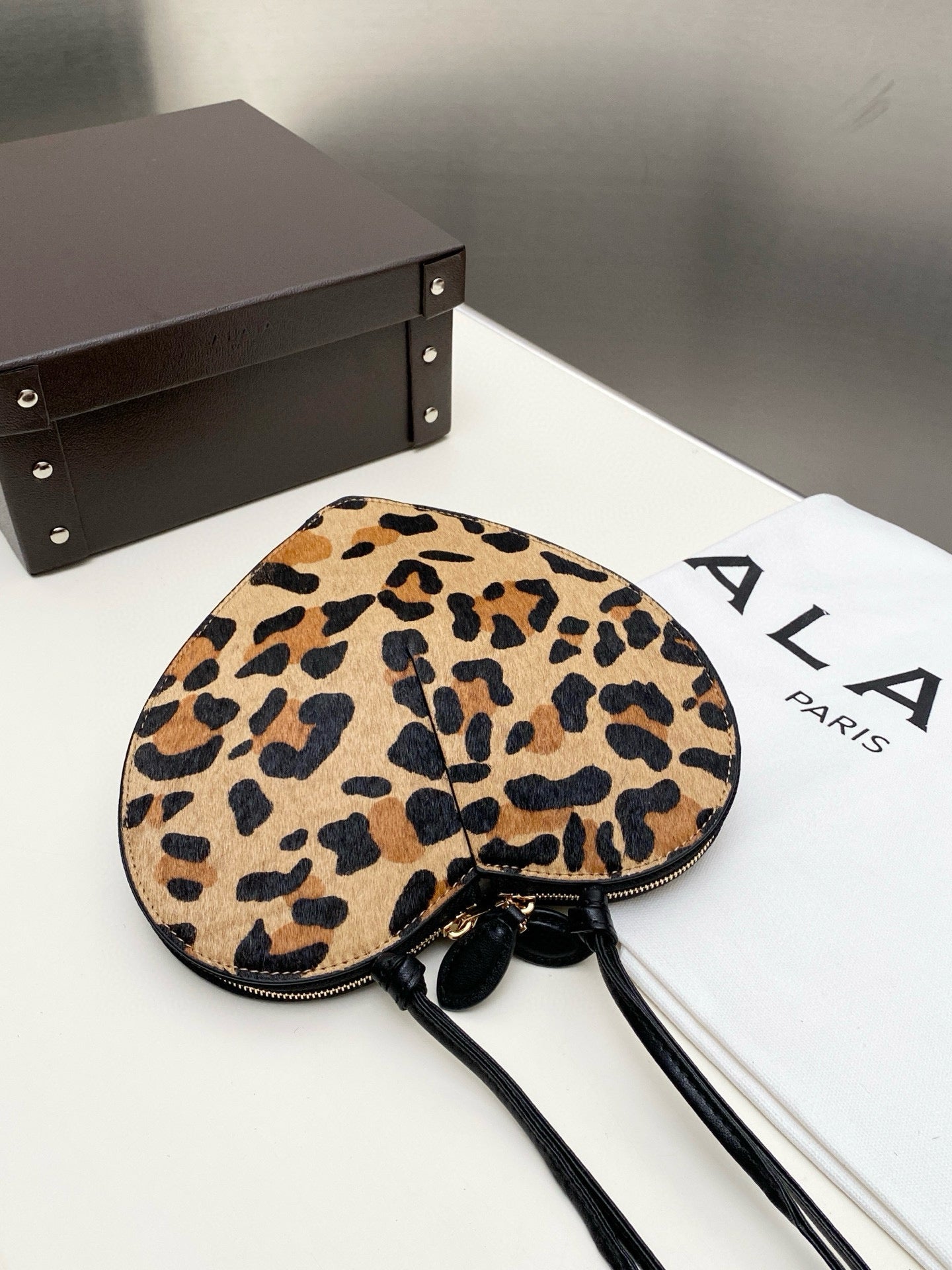 Alaia Le Coeur Bag Leo Pard-Printed Horsehair