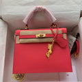 HM Kelly Sellier 25 Bag Rose Extreme Epsom Leather