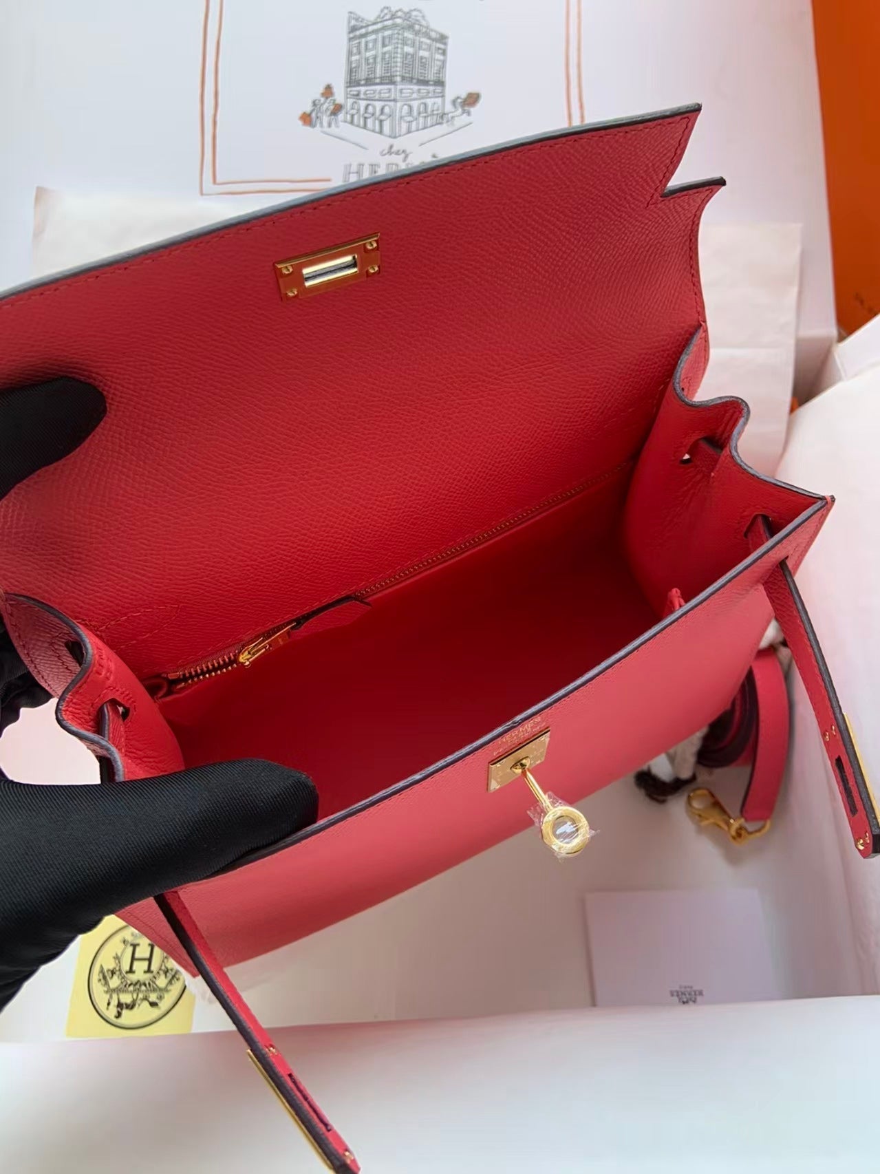 HM Kelly Sellier 25 Bag Rose Extreme Epsom Leather