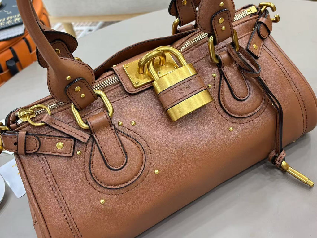 Chloe 2025 Paddington Bag Brown Grained Leather