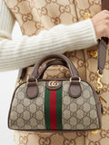 Gucci Ophidia Mini Gg Supreme-canvas Top-handle Bag