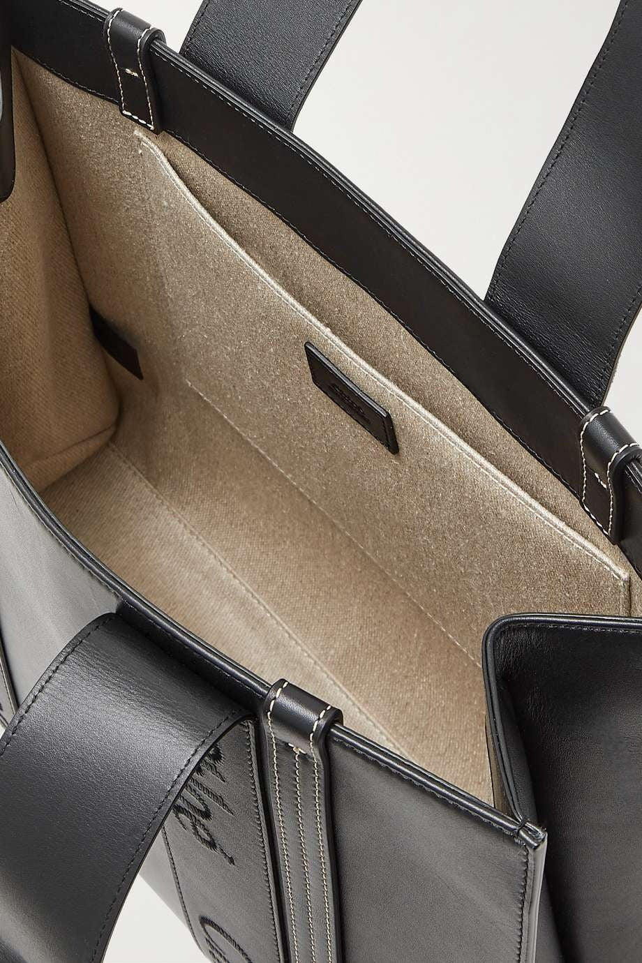 CHLO_ Woody medium embroidered leather tote