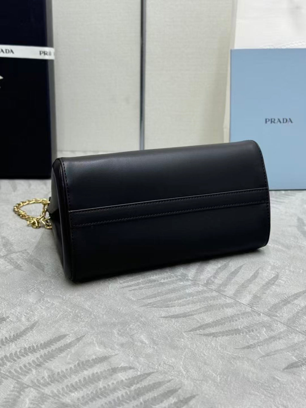 Prada Enchaîné Mini Leather Bag Black Calskin