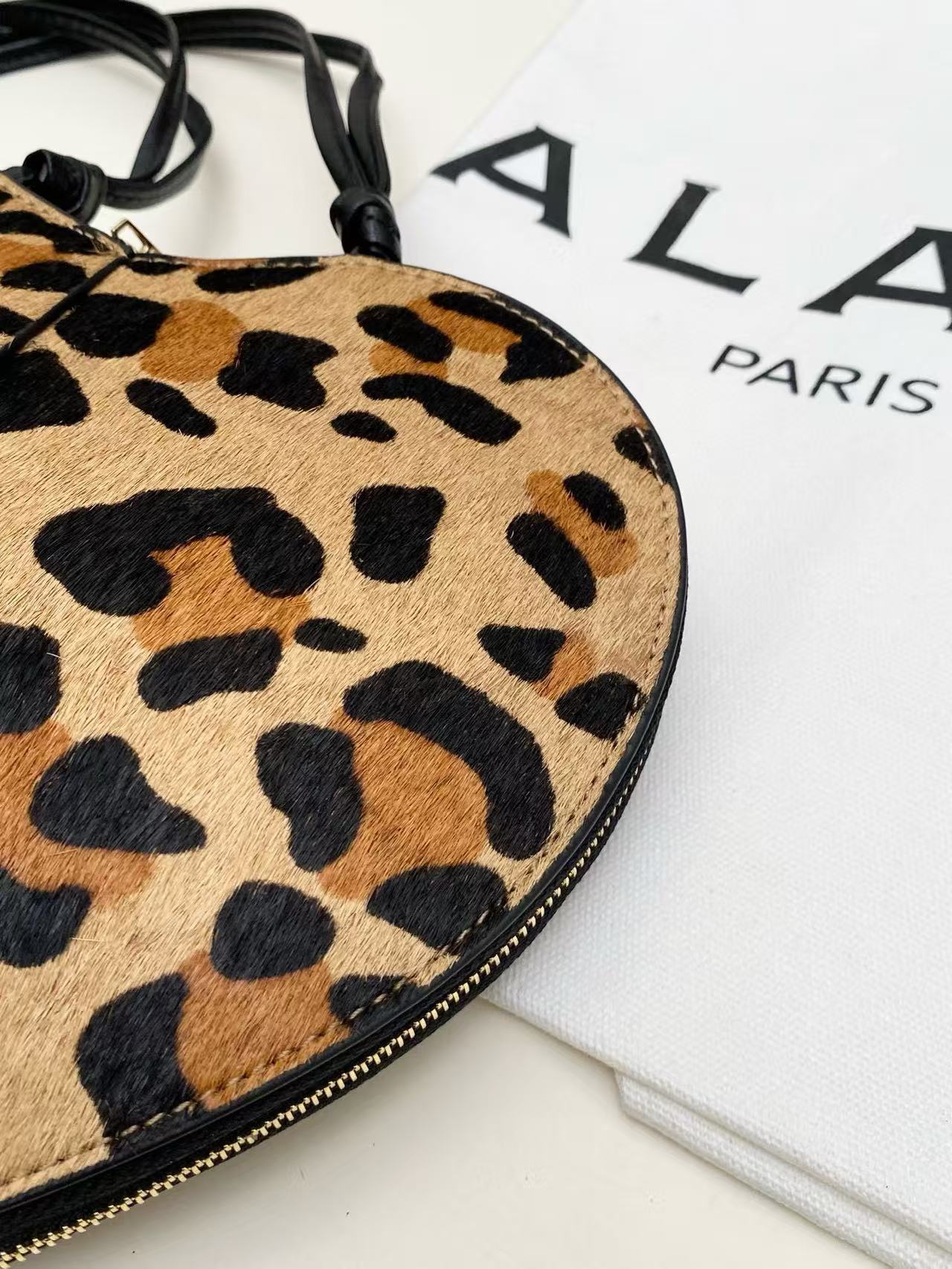 Alaia Le Coeur Bag Leo Pard-Printed Horsehair