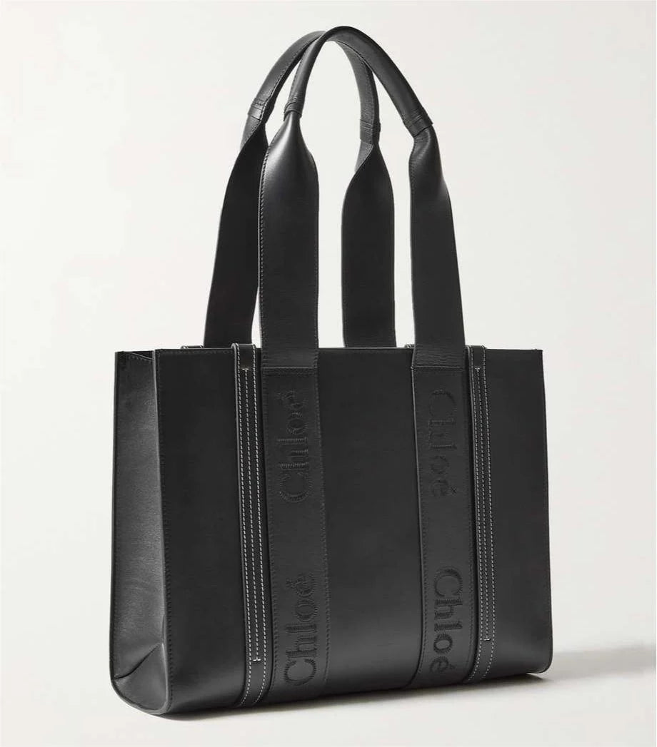 CHLO_ Woody medium embroidered leather tote
