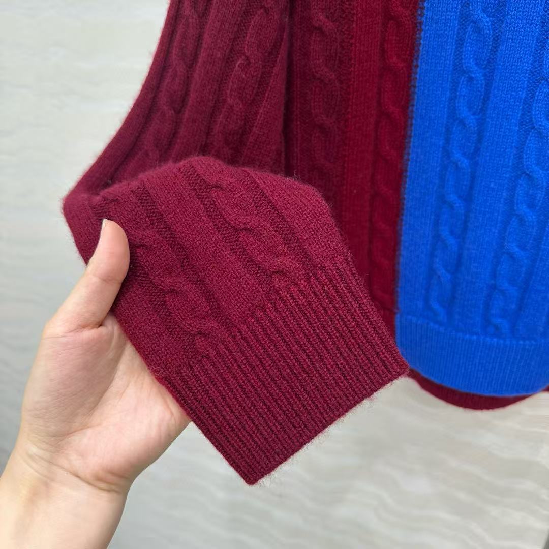 LOEWE Layered cable-knit wool sweater with logo