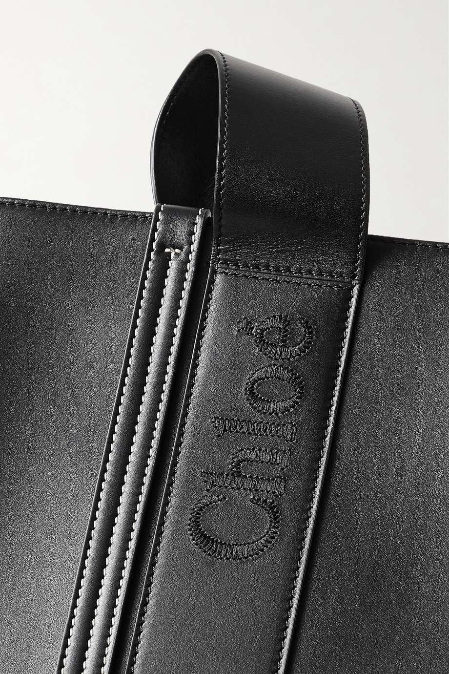 CHLO_ Woody medium embroidered leather tote