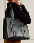 CHLO_ Woody medium embroidered leather tote