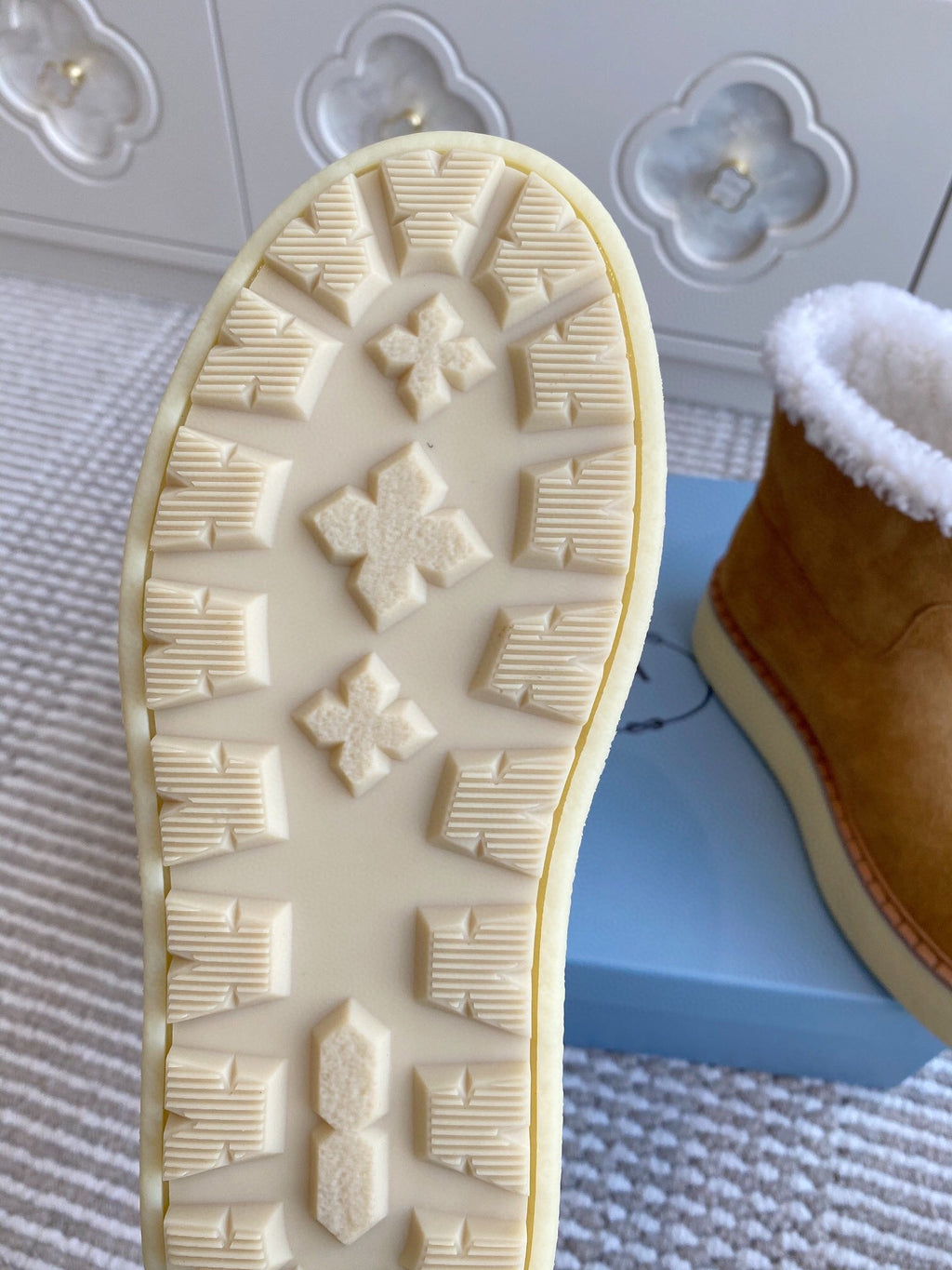 Prada Ankle Boots Brown Shearling Suede