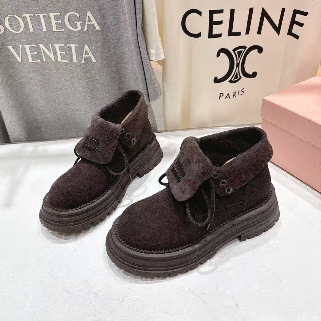 MiuMiu New Balance Ankle Boots Chocolate Suede