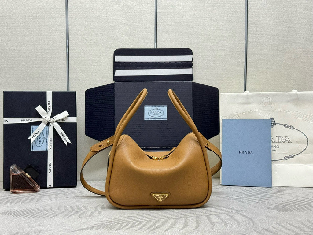 Prada Darling Medium 25cm Tote Bag Caramel Graine Calfskin