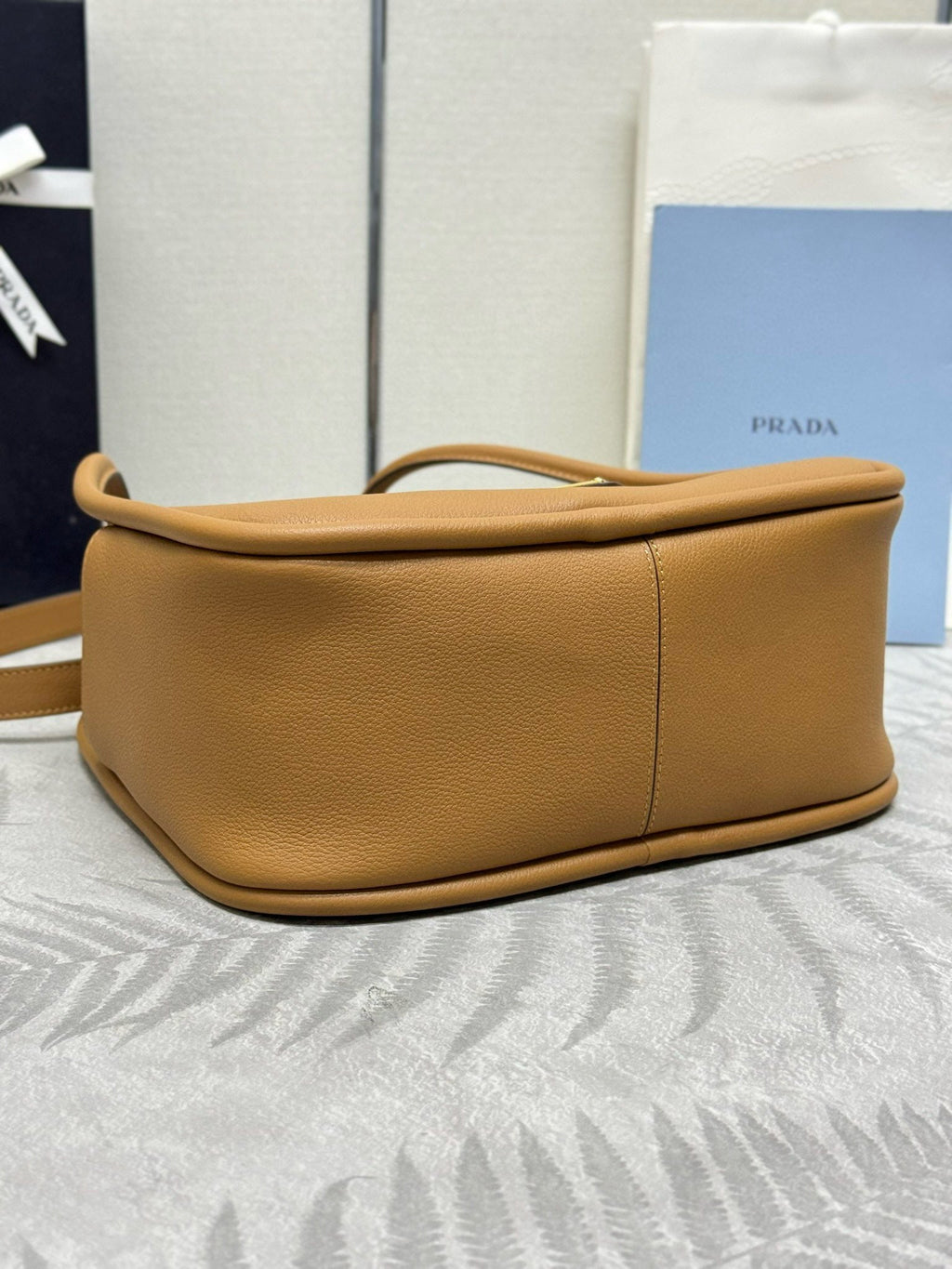 Prada Darling Medium 25cm Tote Bag Caramel Graine Calfskin