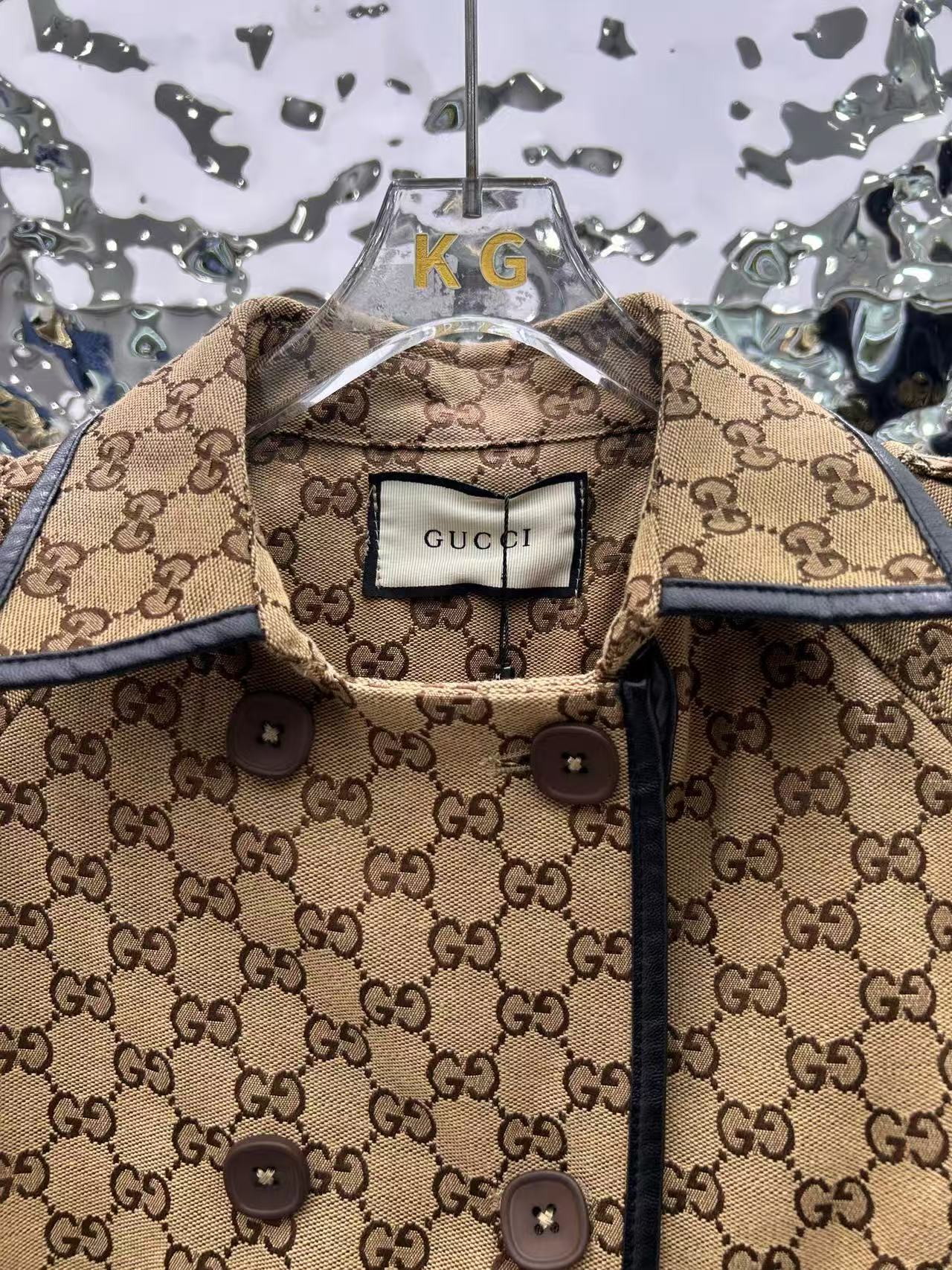 Gucci 2025 Trench Coat Beige Cotton Fabric