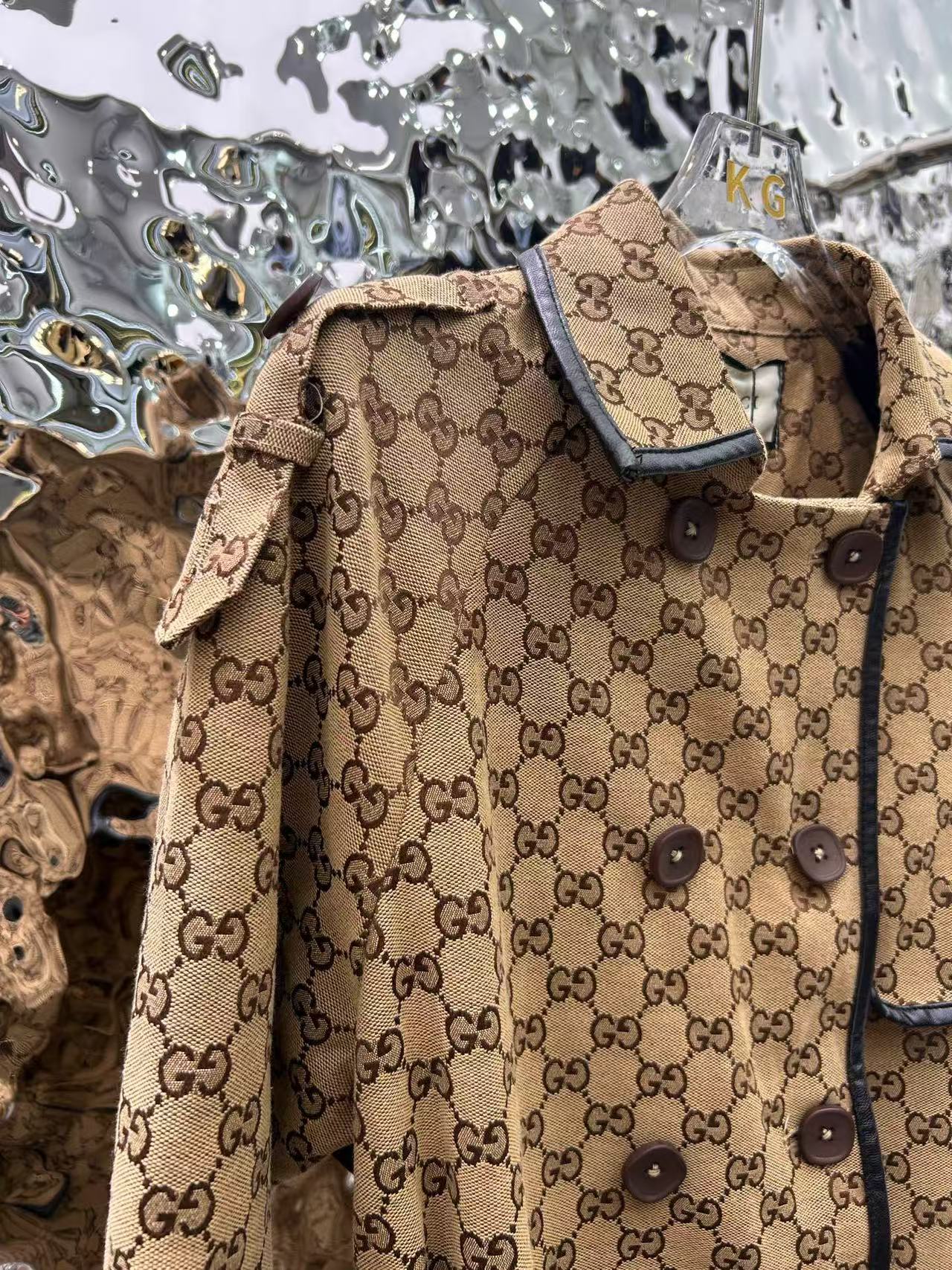 Gucci 2025 Trench Coat Beige Cotton Fabric