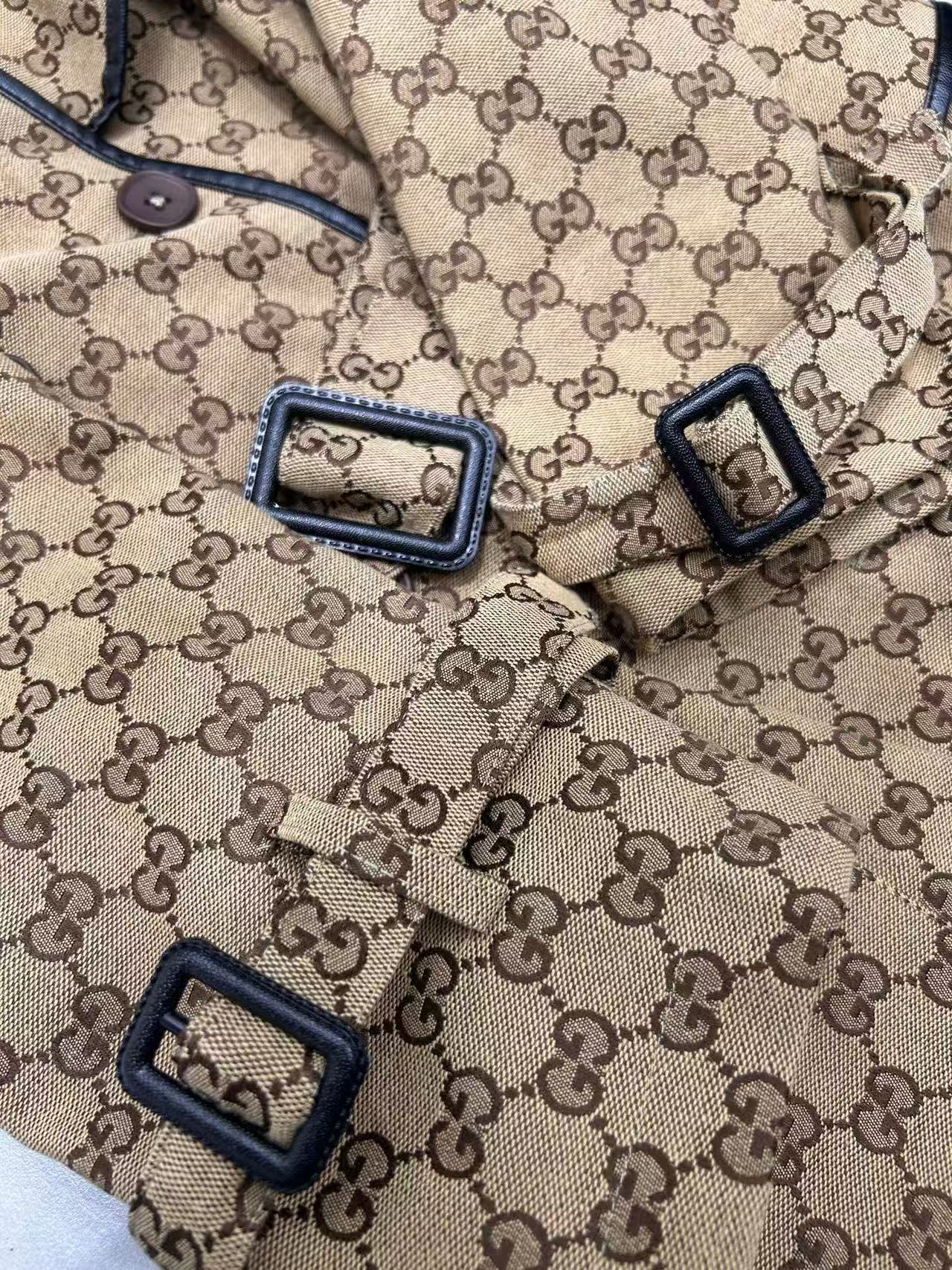 Gucci 2025 Trench Coat Beige Cotton Fabric