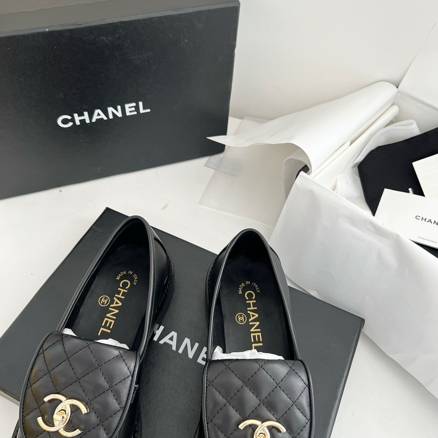 CC Moccasins 25mm In Black Lambskin