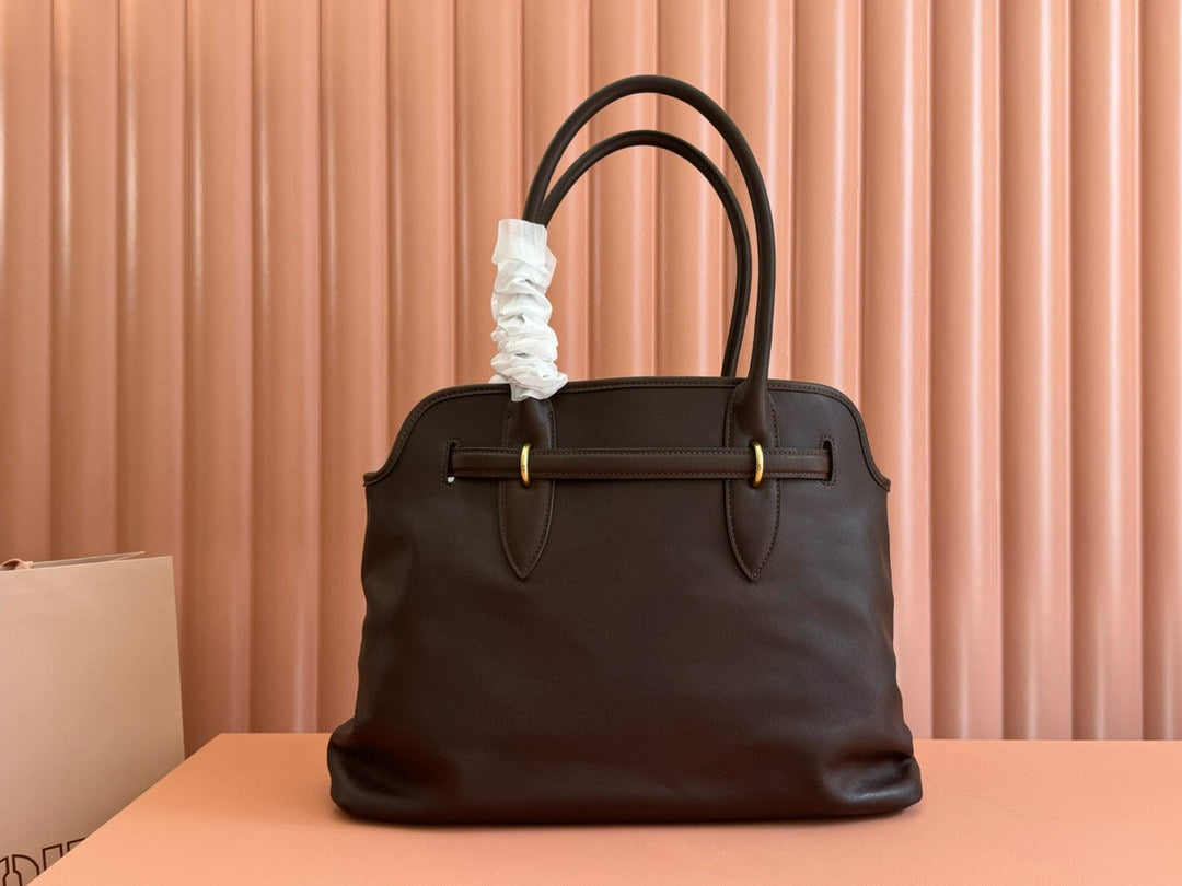 Miumiu 2025 Adventure Bag Chocolate Nappa Leather