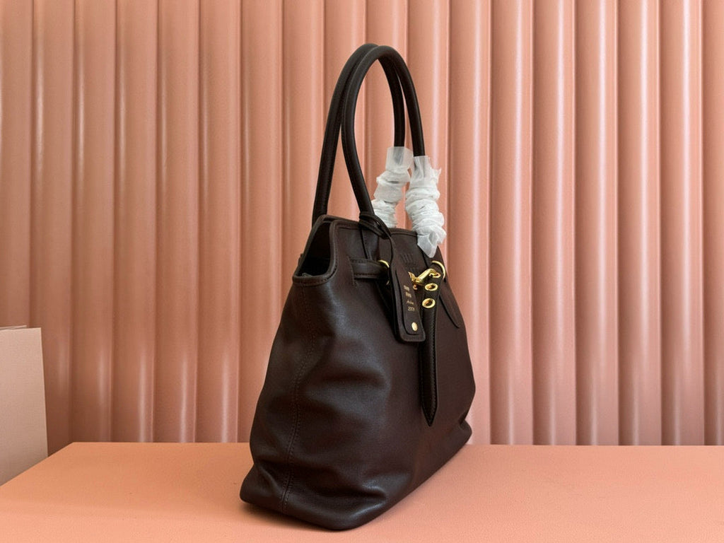 Miumiu 2025 Adventure Bag Chocolate Nappa Leather
