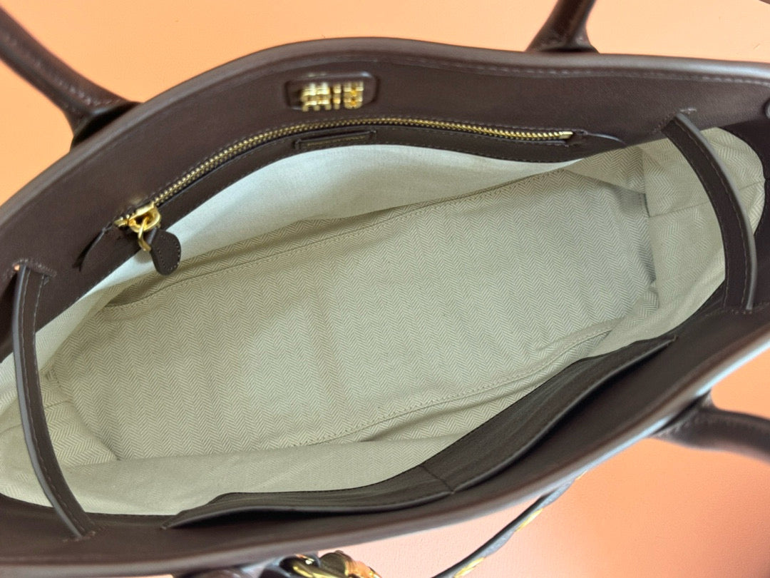 Miumiu 2025 Adventure Bag Chocolate Nappa Leather