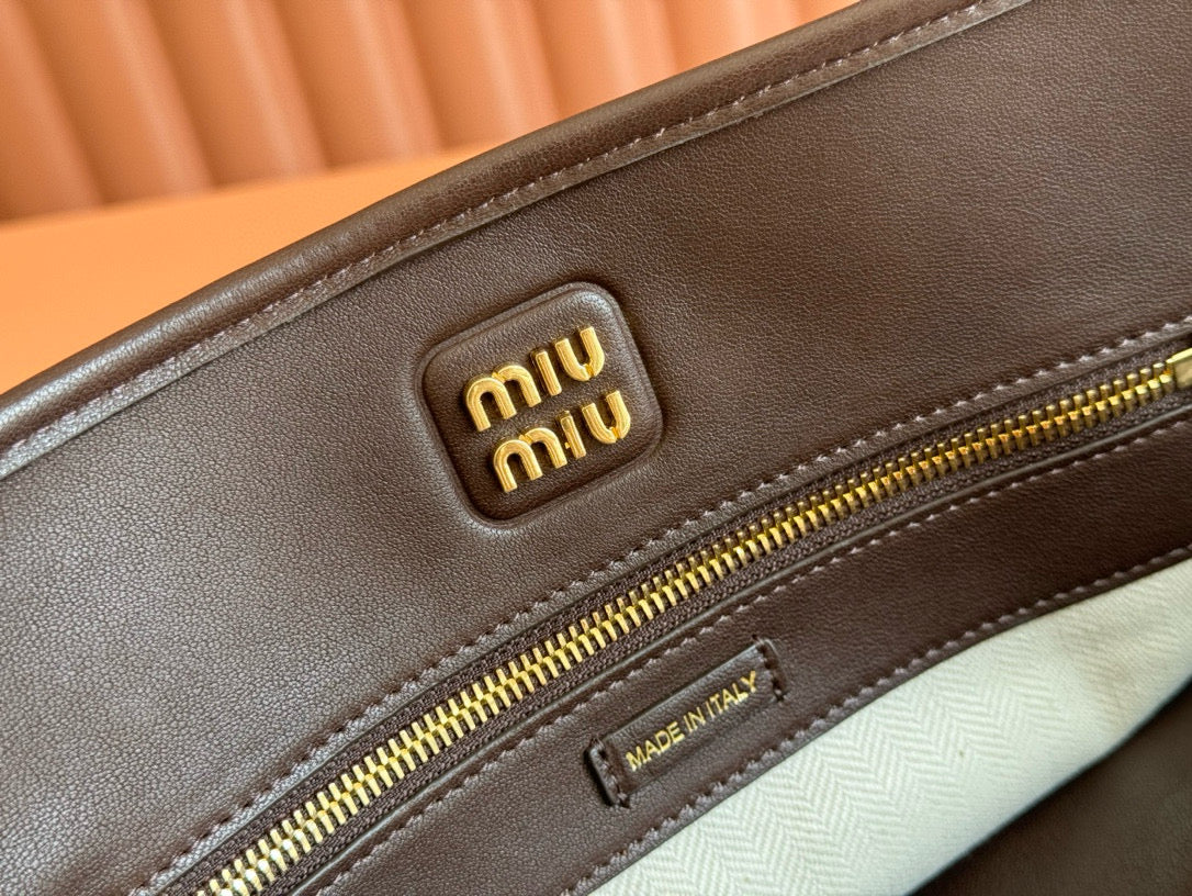 Miumiu 2025 Adventure Bag Chocolate Nappa Leather