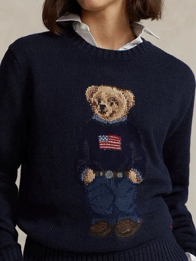 Polo Ralph Lauren Bear embroidered Pullover Knitted Cotton