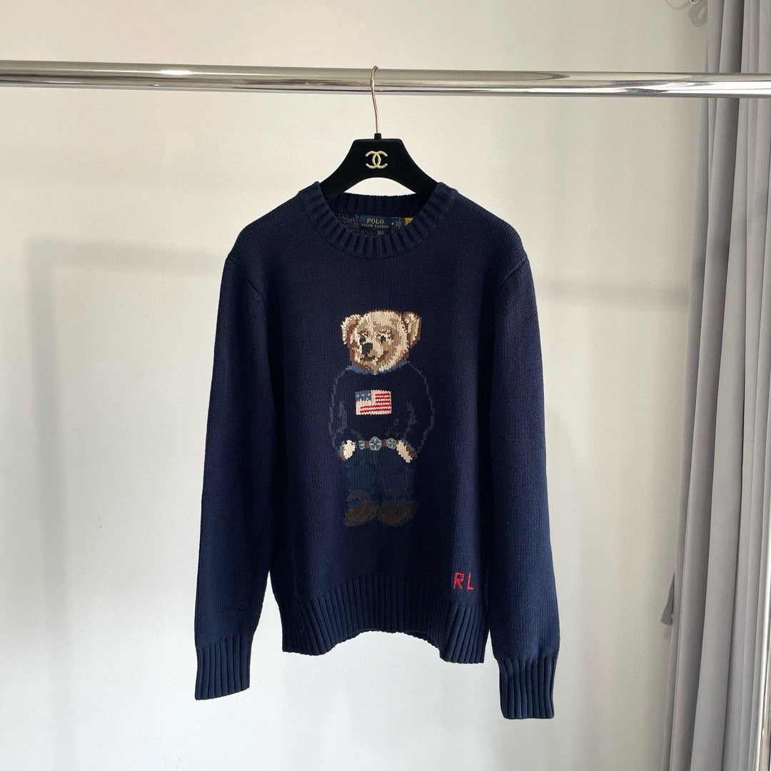 Polo Ralph Lauren Bear embroidered Pullover Knitted Cotton