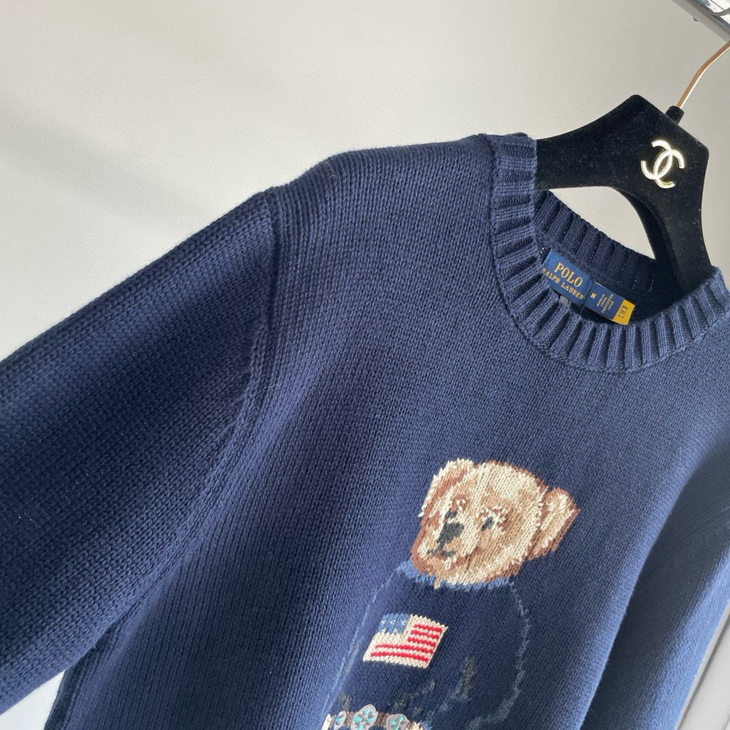 Polo Ralph Lauren Bear embroidered Pullover Knitted Cotton