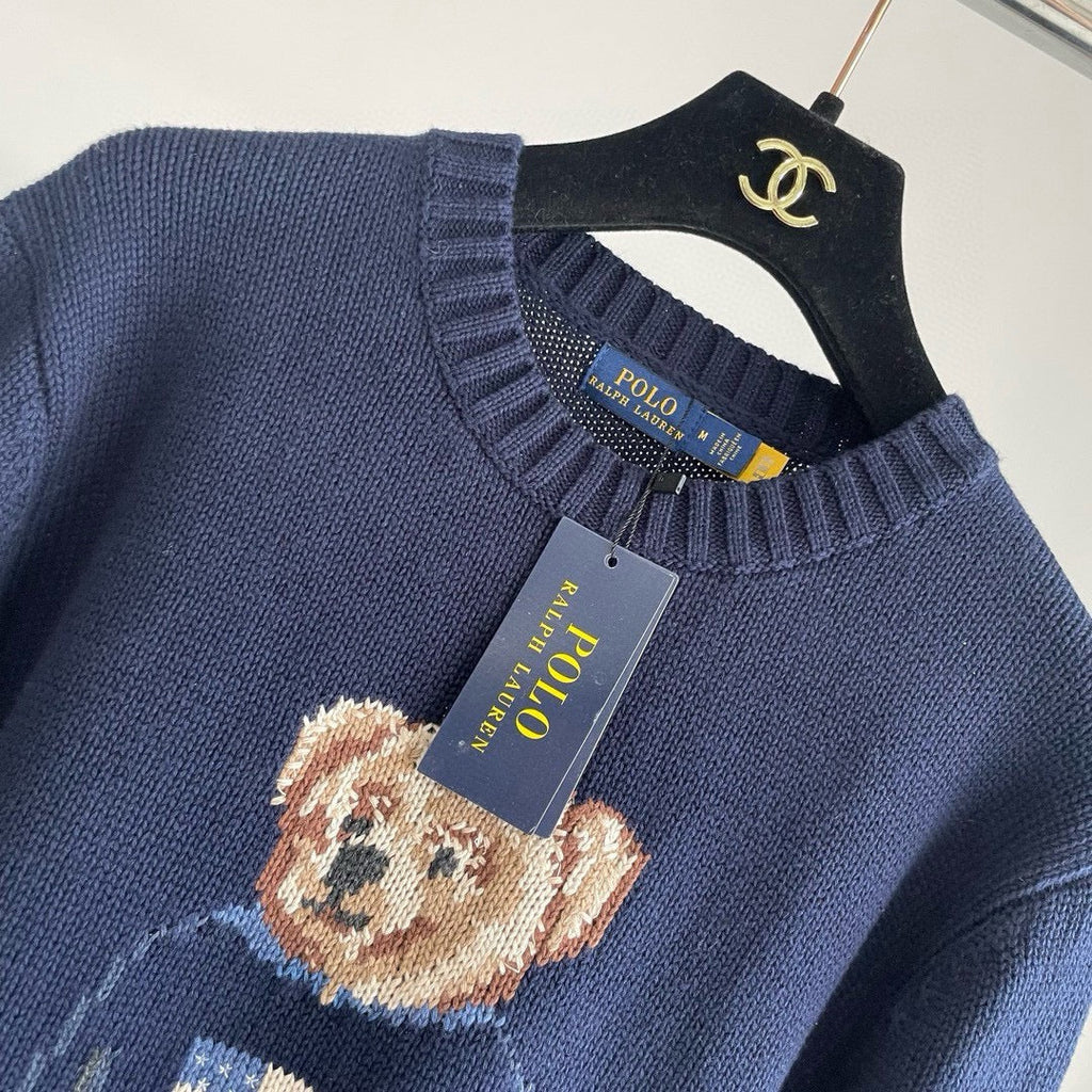 Polo Ralph Lauren Bear embroidered Pullover Knitted Cotton
