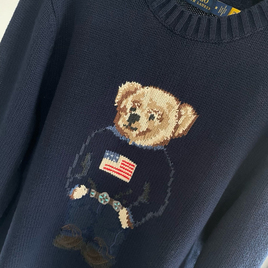 Polo Ralph Lauren Bear embroidered Pullover Knitted Cotton