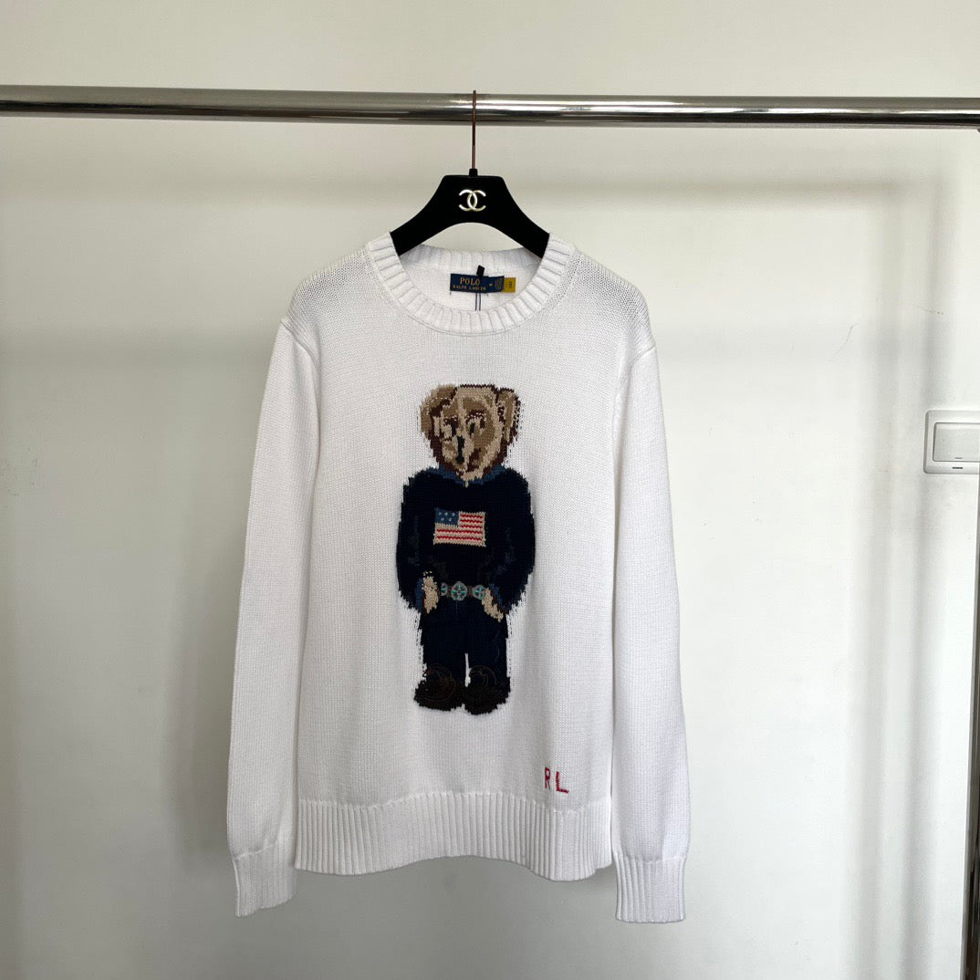 Polo Ralph Lauren Bear embroidered Pullover Knitted Cotton