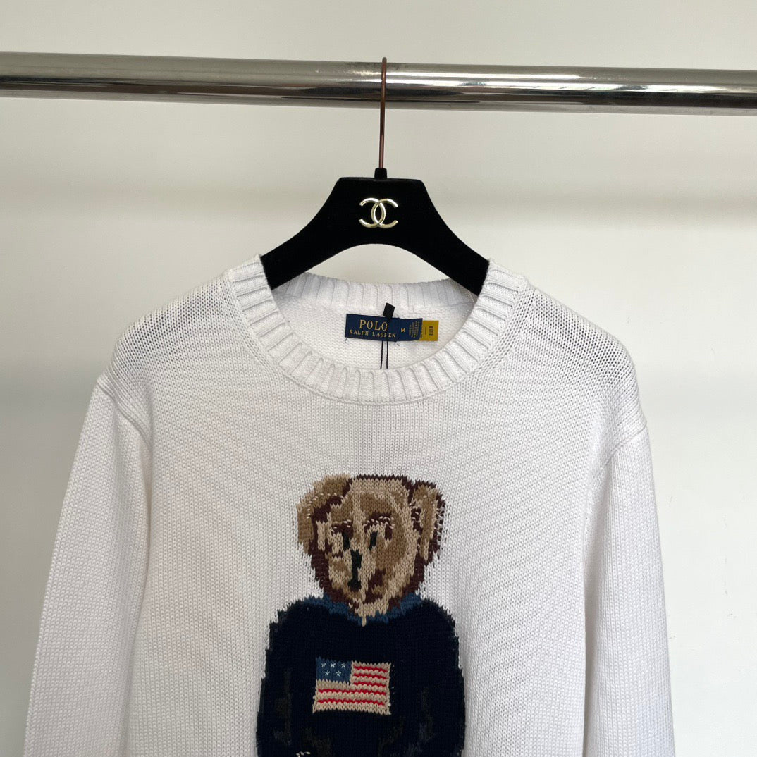 Polo Ralph Lauren Bear embroidered Pullover Knitted Cotton