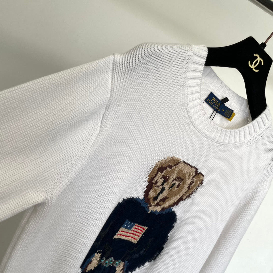 Polo Ralph Lauren Bear embroidered Pullover Knitted Cotton