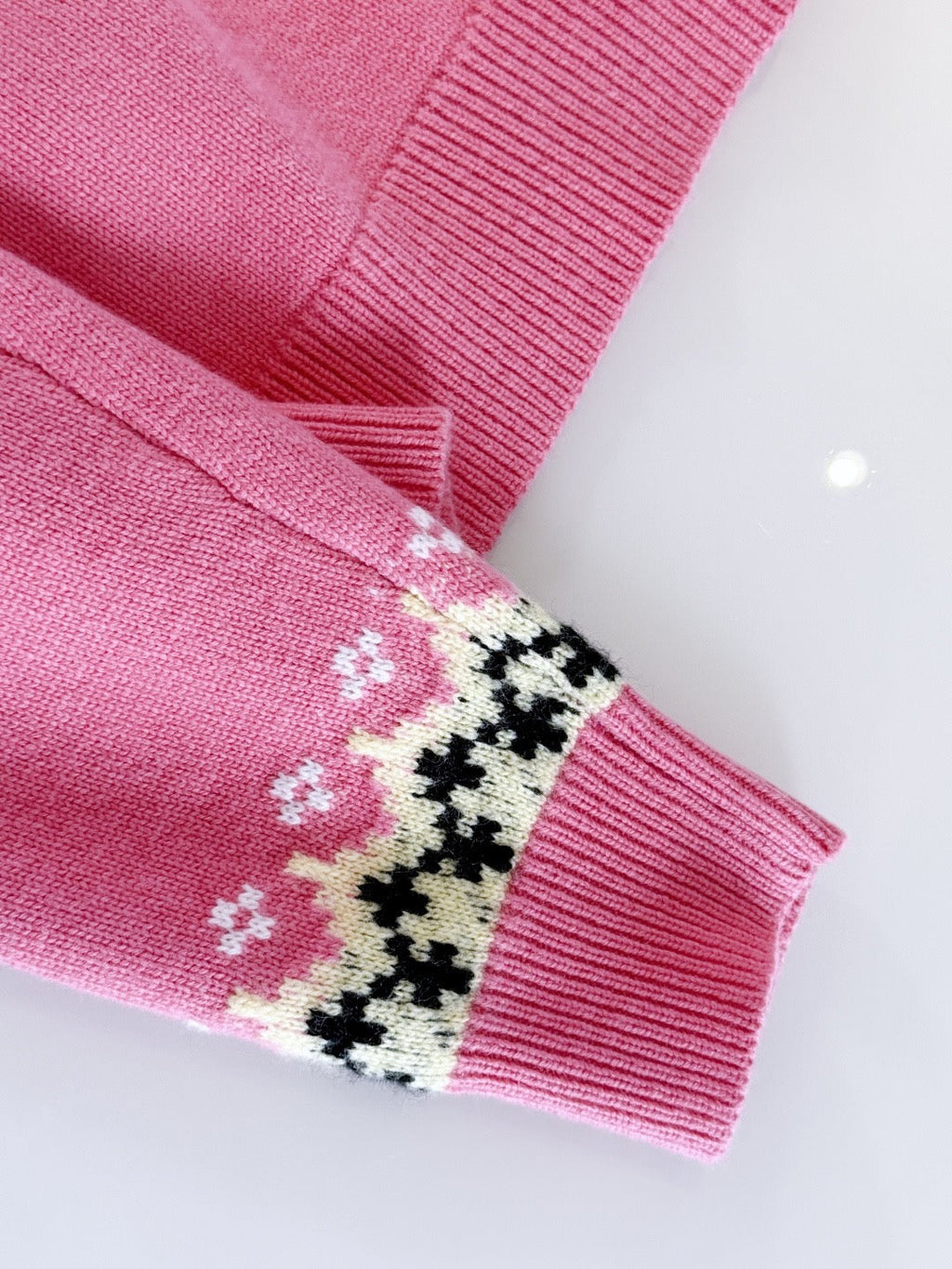 Miumiu 2025 Patterned Knit Cardigan Pink Cashmere