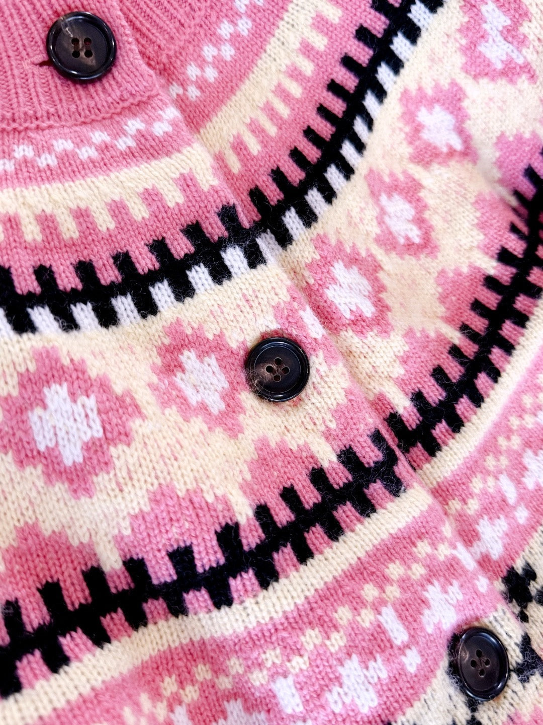 Miumiu 2025 Patterned Knit Cardigan Pink Cashmere