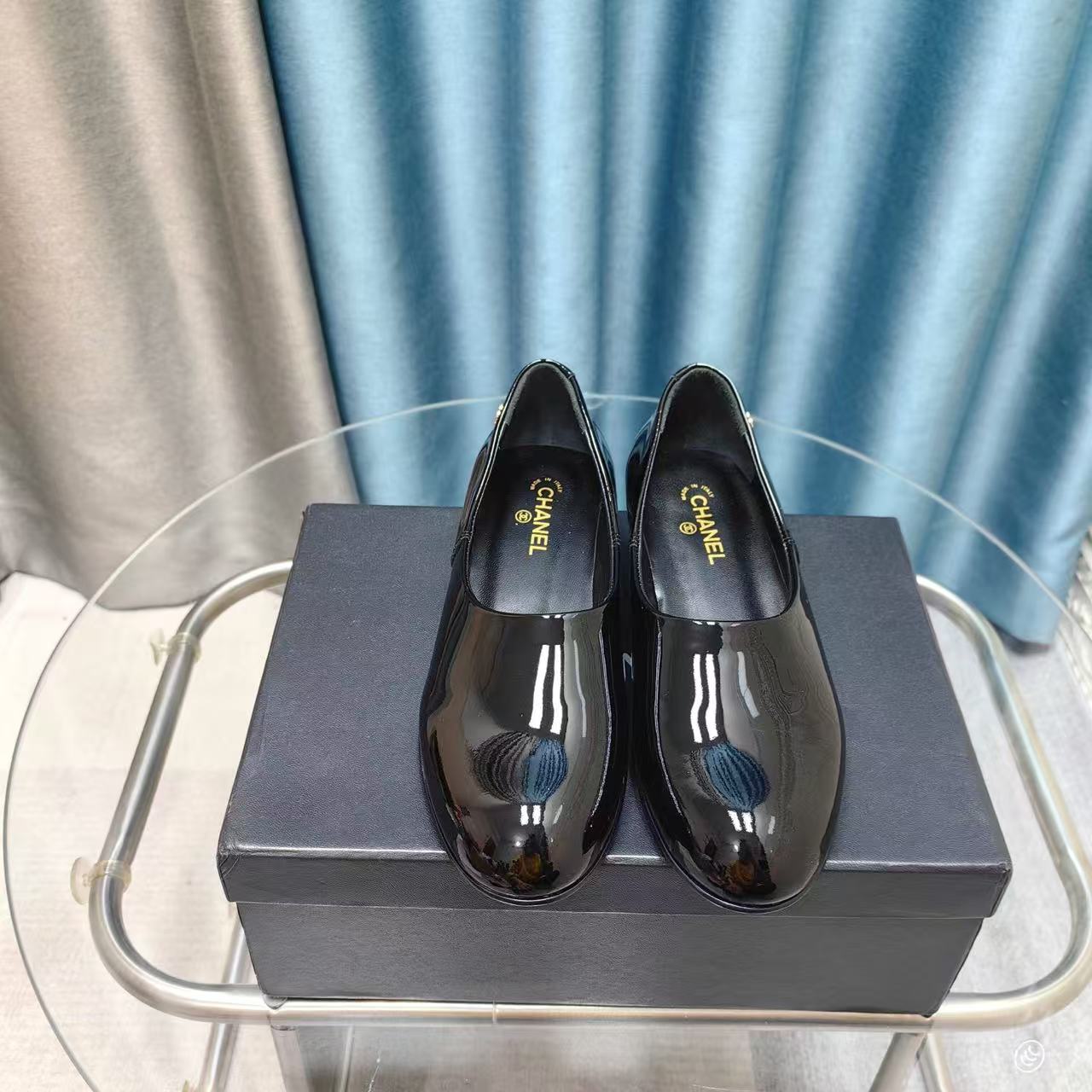 Chanel 2025 Loafer Black Patent Leather