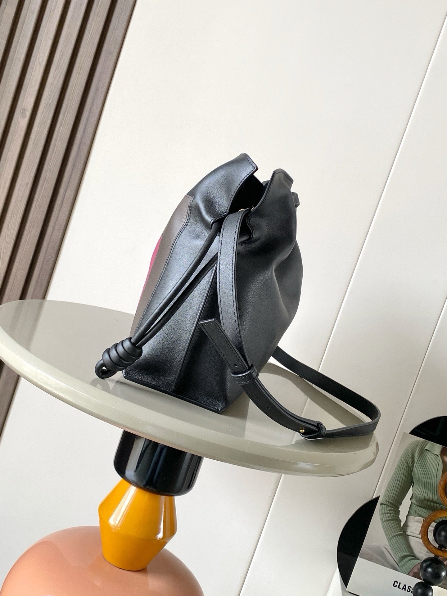 Loewe Flamenco Clutch Medium 30 Black Burgundy Nappa Lambskin