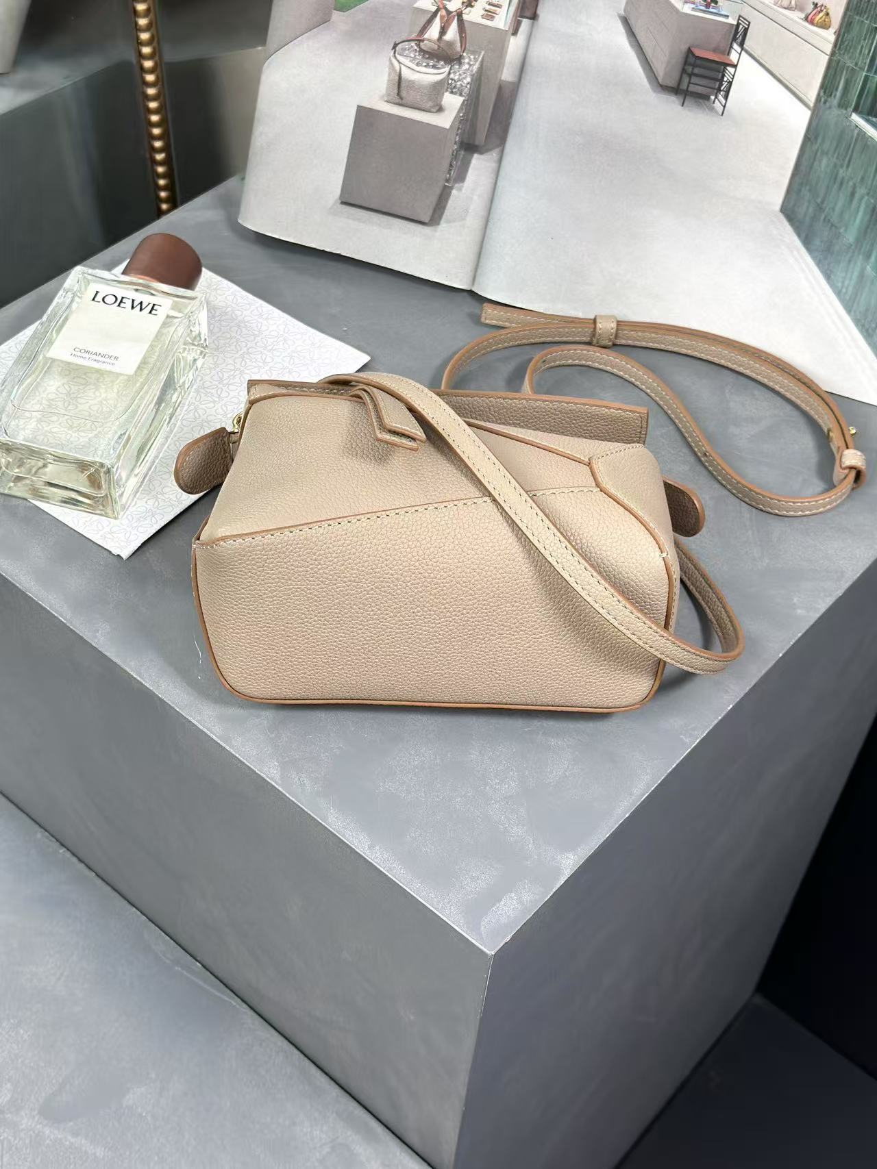 LOE MINI 18 PUZZLE BAG IN SANDY CALFSKIN GHW