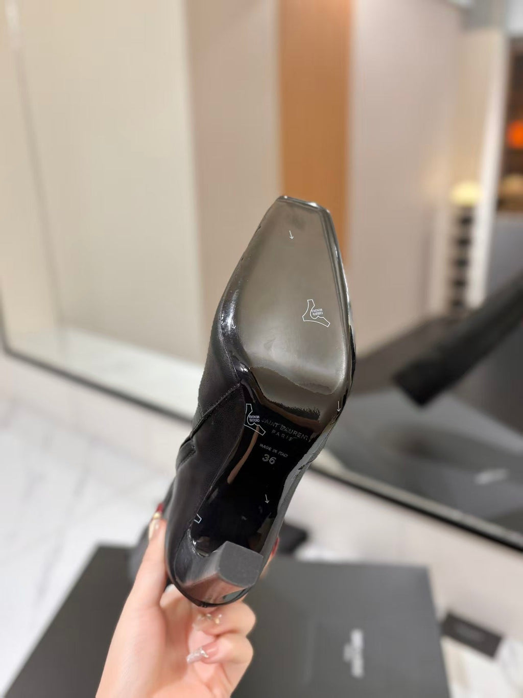 YSL Lily Long Boots 9cm Black Cowhide