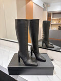 YSL Lily Long Boots 9cm Black Cowhide