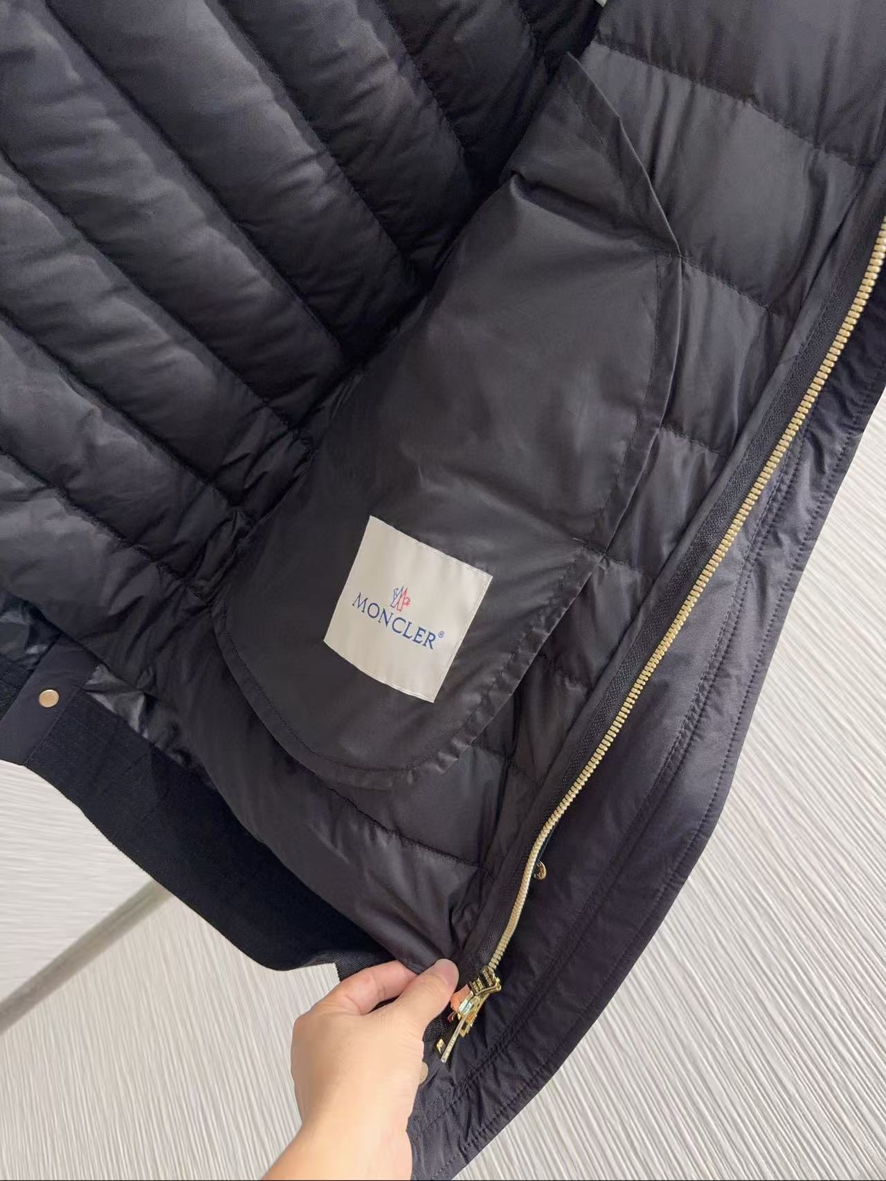 Moncler 2025 Sainbel 2-in-1 Long Coat Black Nylon Down