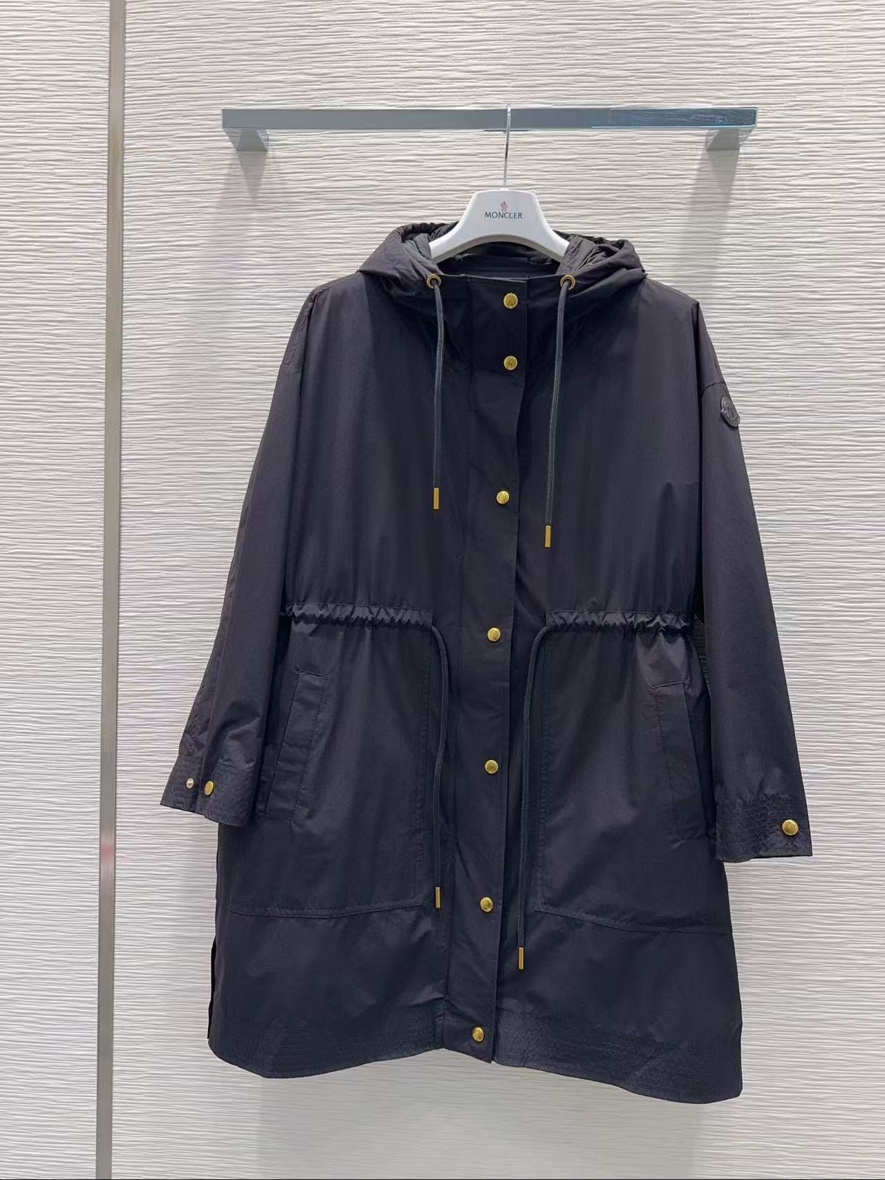 Moncler 2025 Sainbel 2-in-1 Long Coat Black Nylon Down