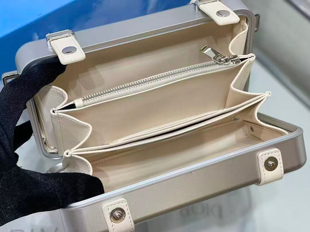 Rimowa x Dior Personal Cross-body Bag Silver Aluminum