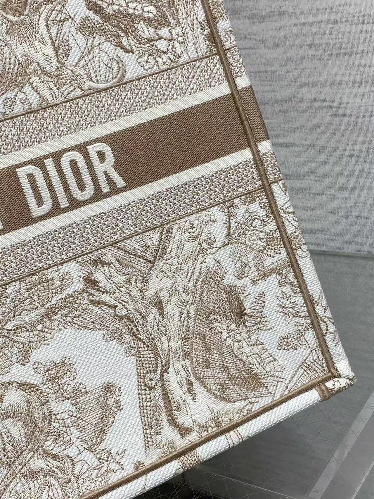 CD 2025 Book Tote 41cm Bag Brown White Canvas