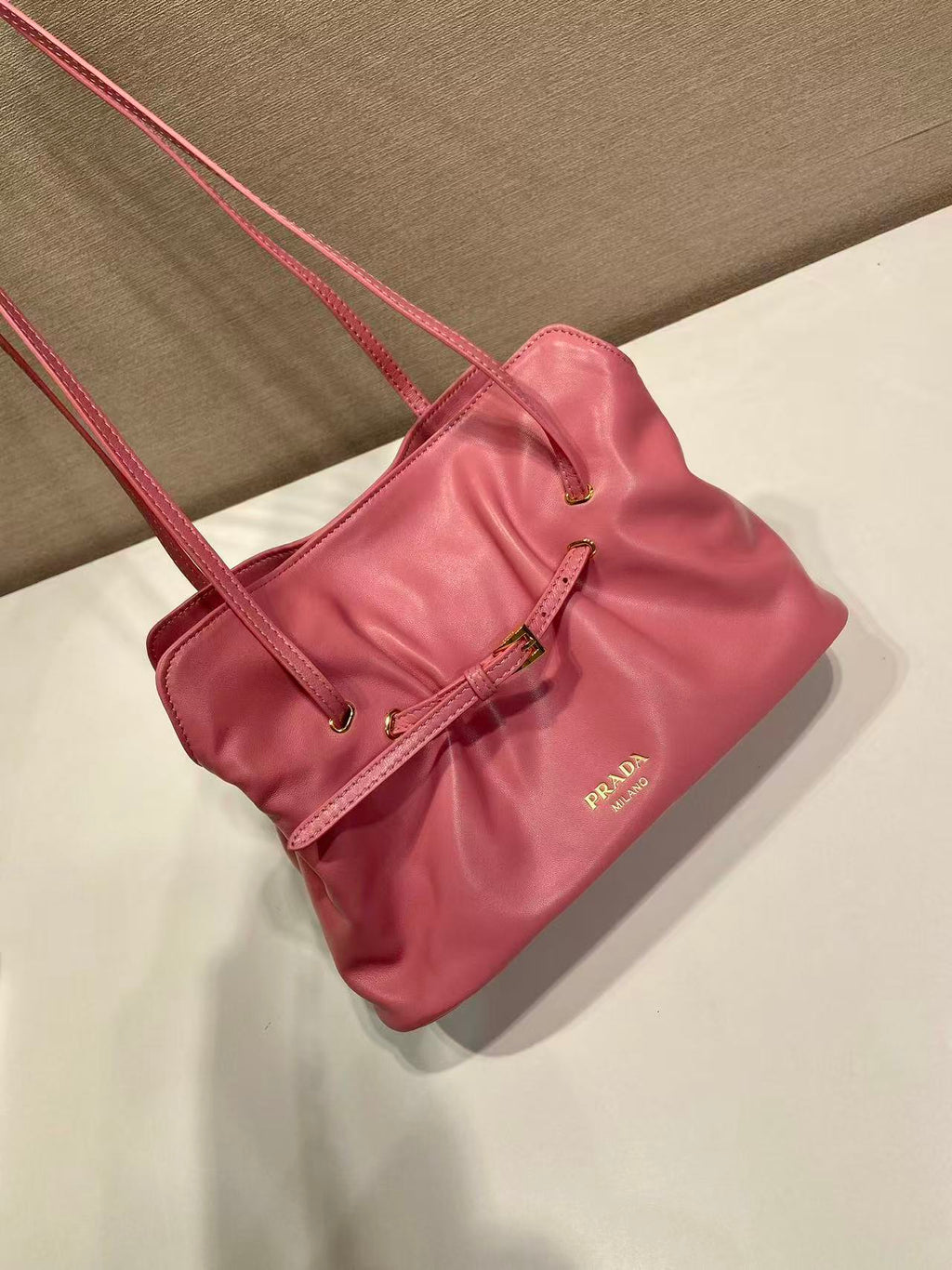 Prada Cloud Bag 25cm Pink Sheepskin