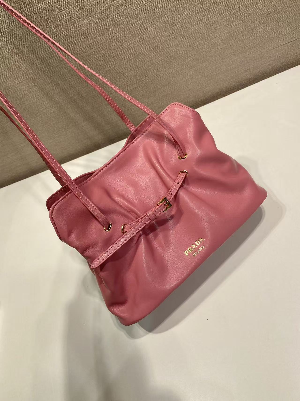 Prada Cloud Bag 25cm Pink Sheepskin