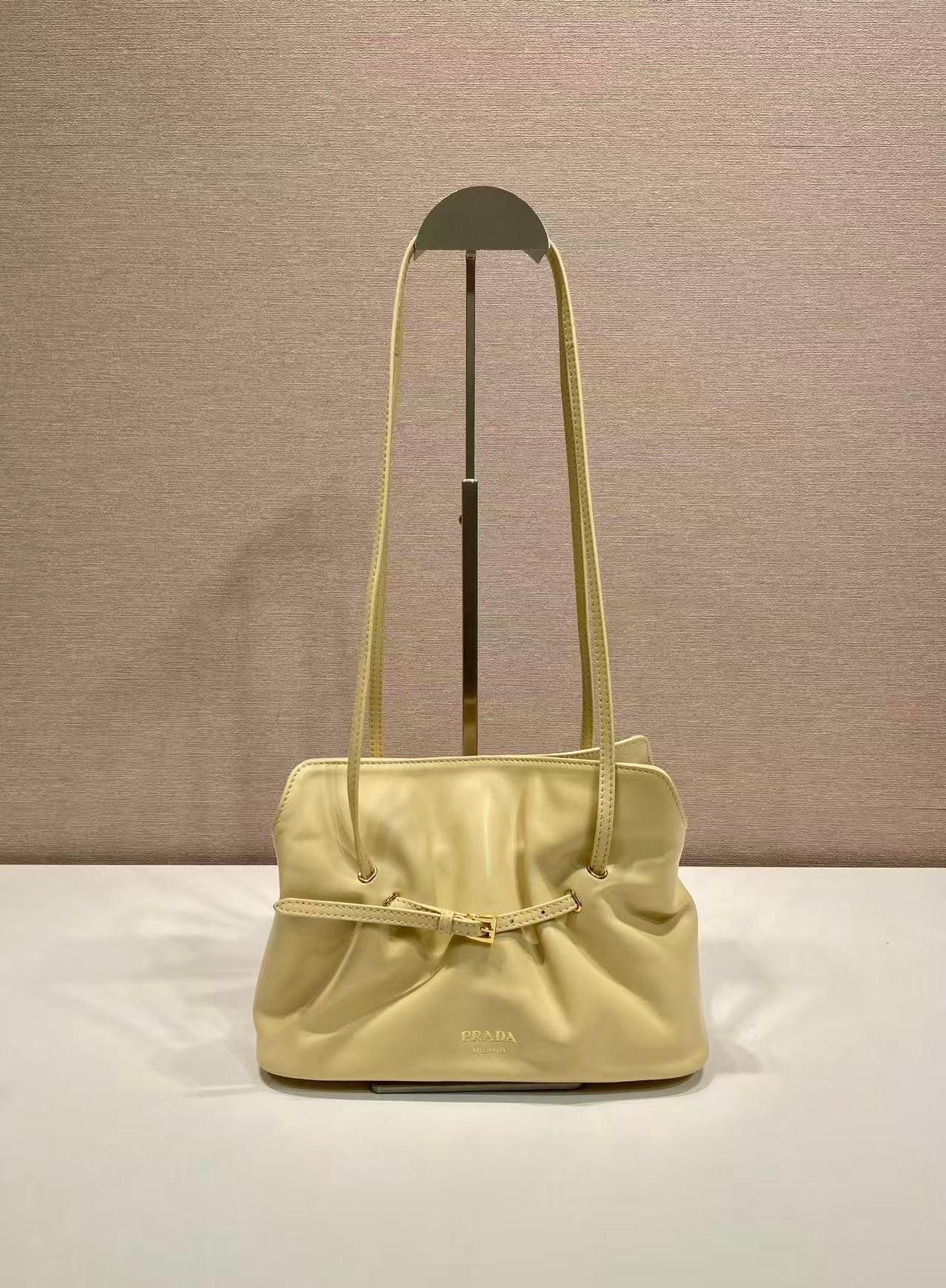 Prada Cloud Bag 25cm Pastel Yellow Sheepskin
