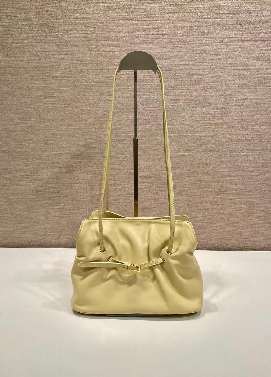 Prada Cloud Bag 25cm Pastel Yellow Sheepskin