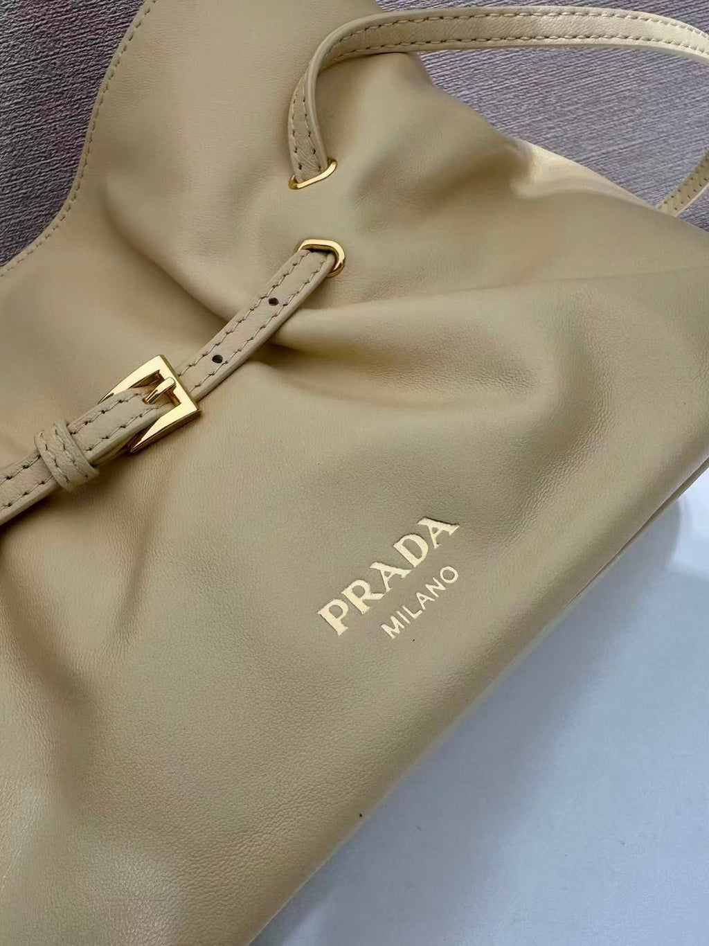 Prada Cloud Bag 25cm Pastel Yellow Sheepskin