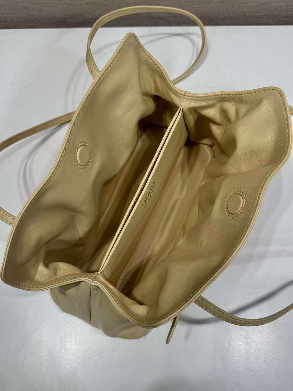 Prada Cloud Bag 25cm Pastel Yellow Sheepskin